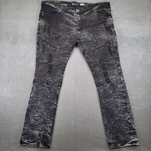 Cr24 Denim Black Wash‎ Jeans Distressed Grunge Skater Mens Sz 44x32